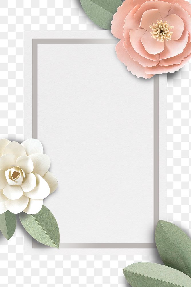Flower decorated gray banner transparent png