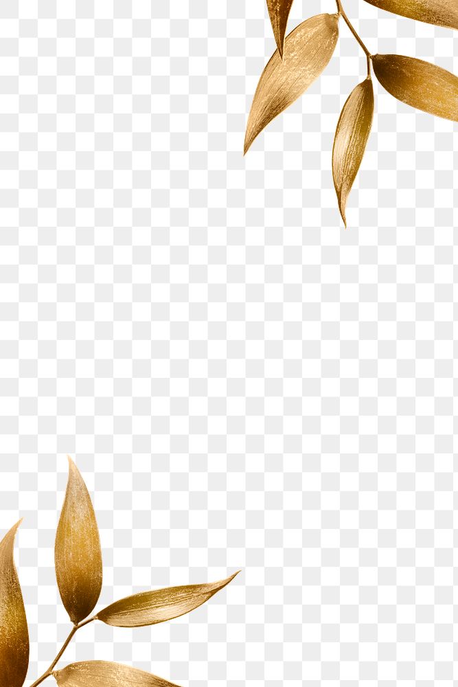 Golden olive leaves frame design element