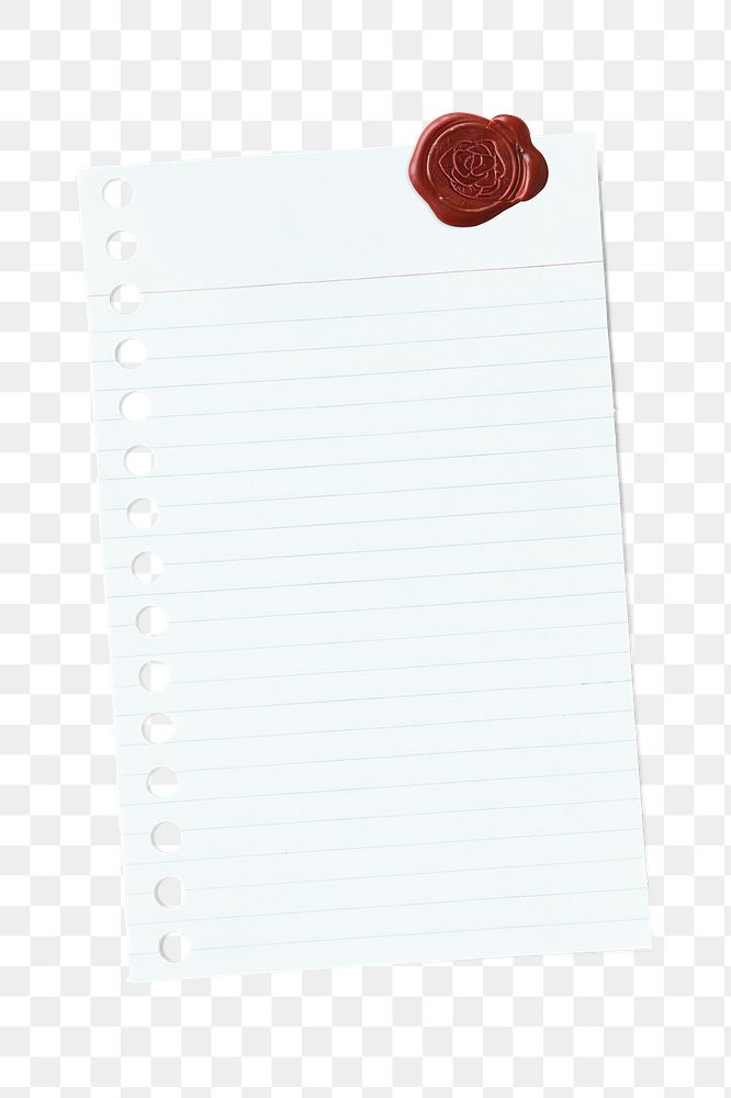 Rose wax stamped on a blank notepaper design element