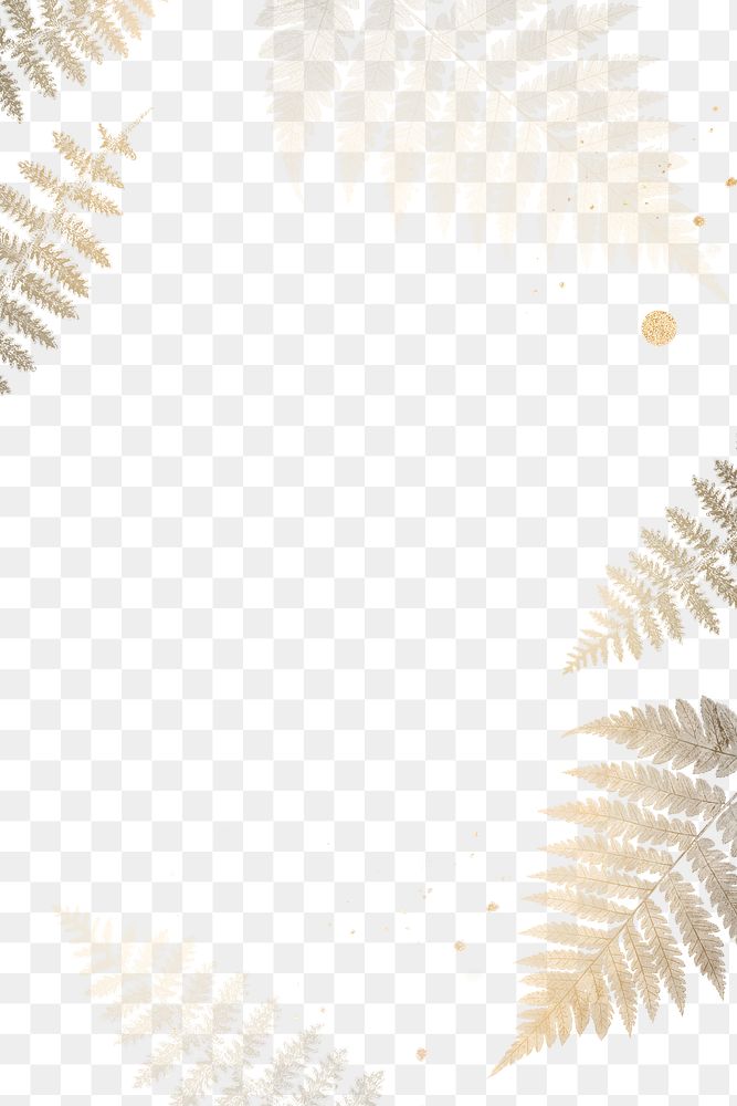 Golden marsh Fern frame design element 