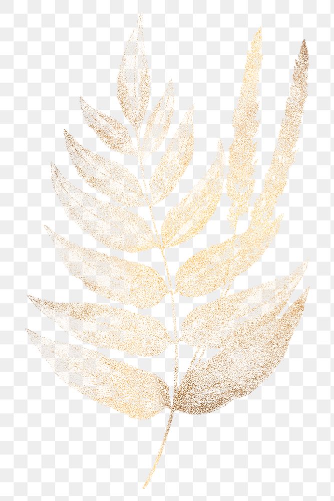 Golden fern leaves design element