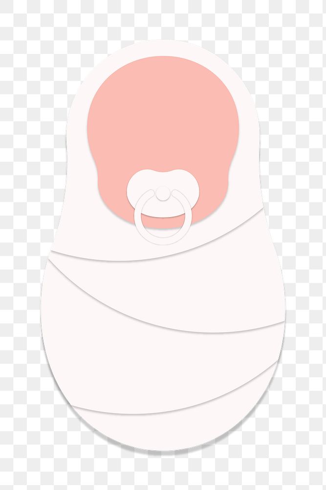 Paper craft newborn with a pacifier character design element