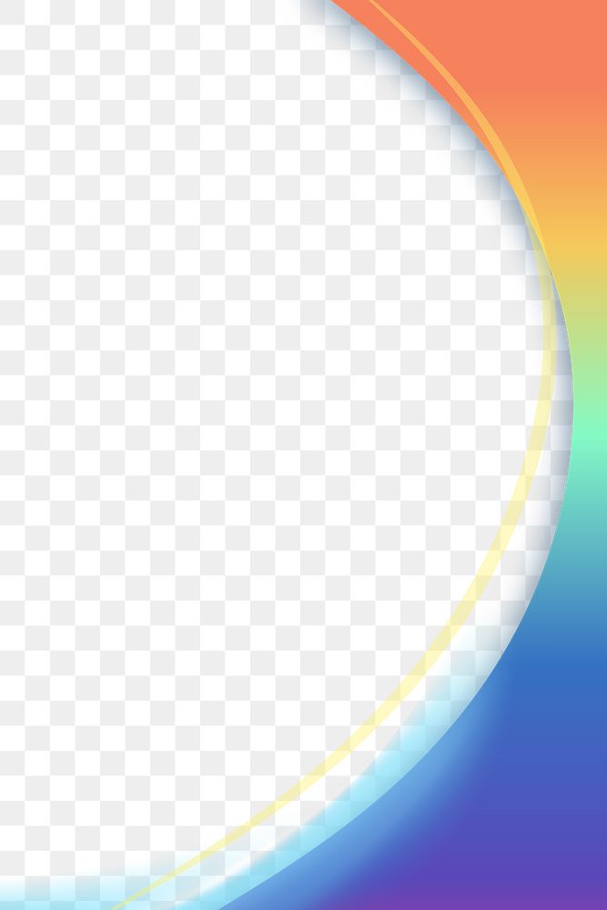 Rainbow curve frame template design element