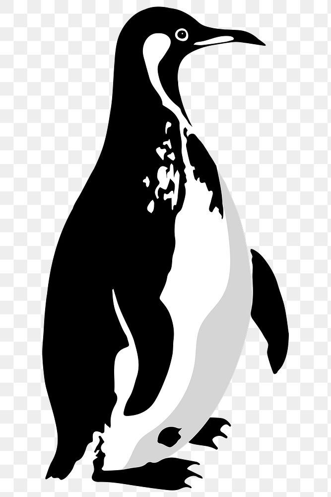 Vectorized penguin sticker overlay design element 