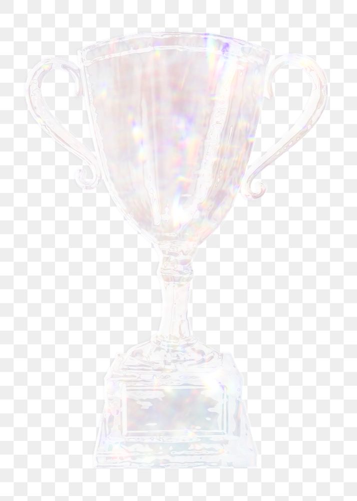 Silvery holographic trophy design element