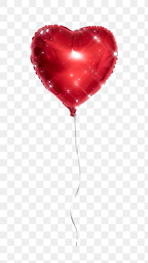 Sparkling heart shaped balloon design element
