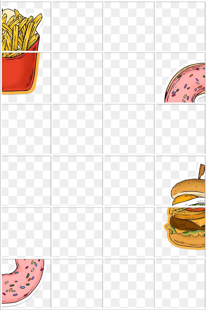 Decorative fast food background design elements