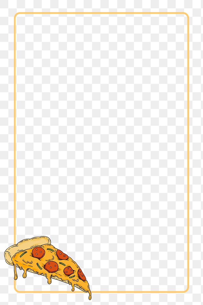 Pepperoni pizza frame design element 