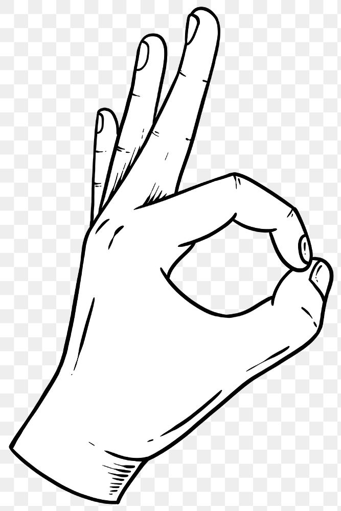 Ok hand sign drawing design Free PNG Sticker rawpixel