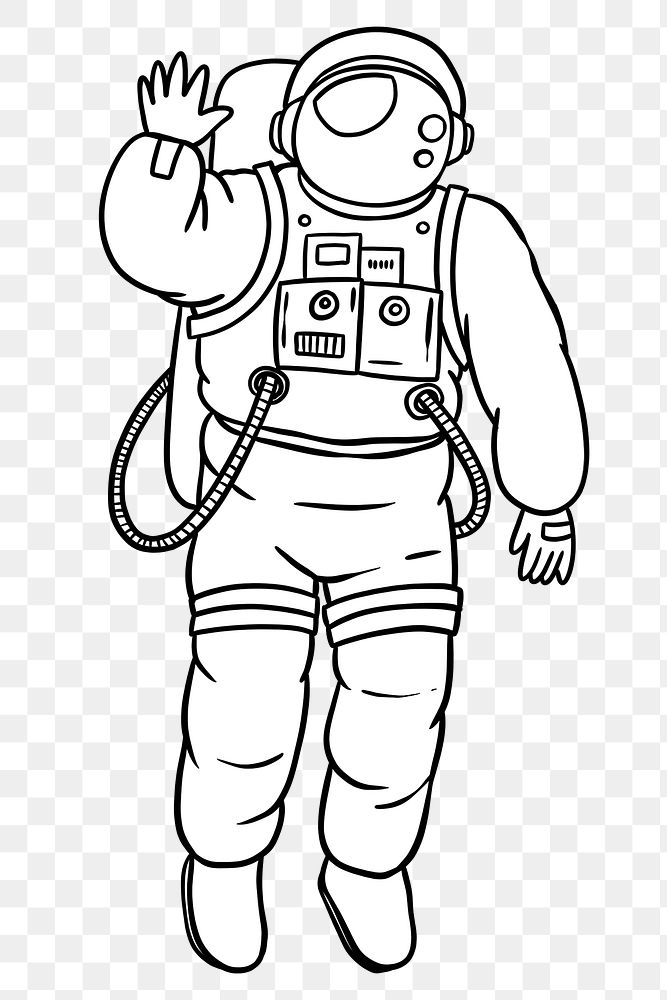 Hand drawn astronaut design element