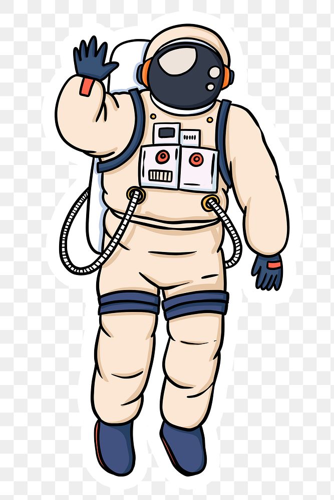 Astronaut in a spacesuit sticker design element