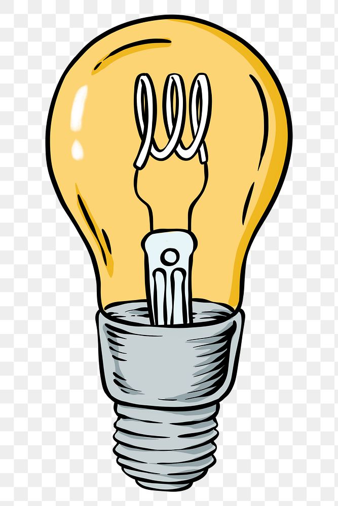 Hand drawn light bulb design element