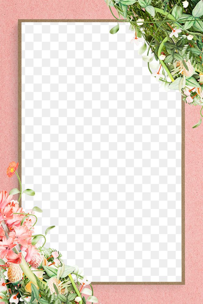 Blooming flowers decorated on pink frame design element