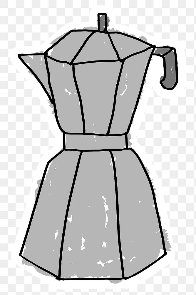 Moka pot doodle style design element