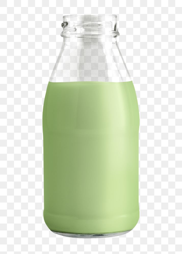 Fresh milk green tea in a glass Free PNG Sticker rawpixel