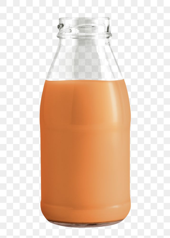 Fresh milk tea in a glass bottle mockup