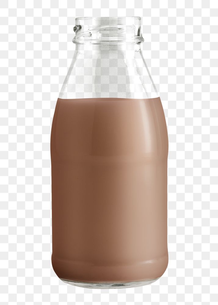 Fresh chocolate milk in a glass bottle mockup