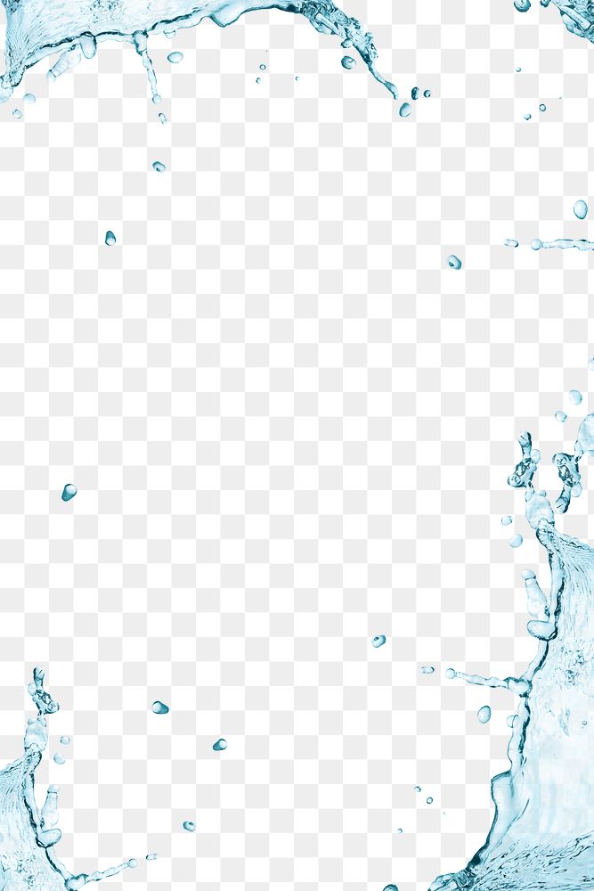 Water splashing frame design element 