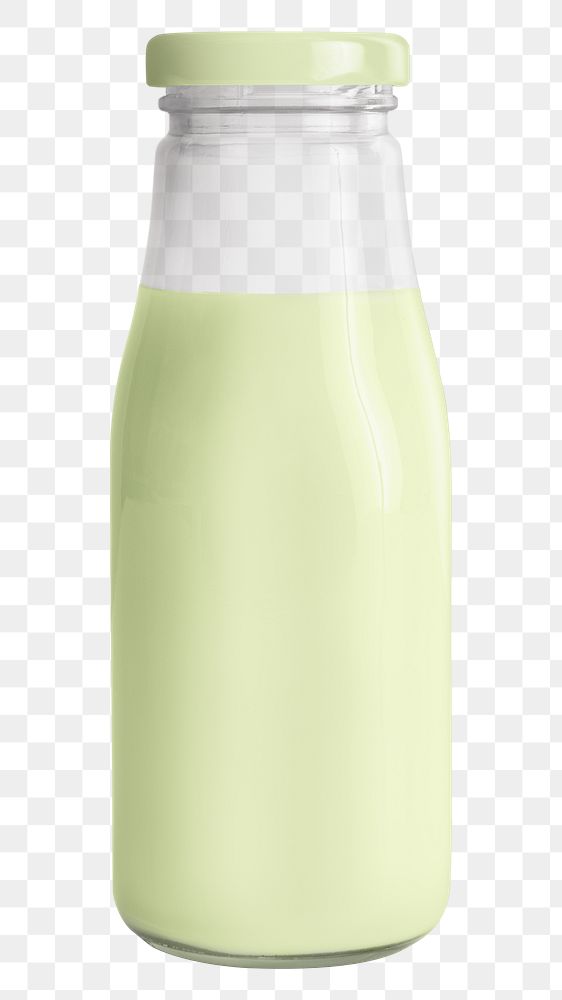 Melon milk tea in a glass bottle mockup 