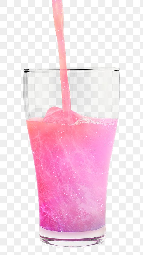 Shimmering pink drink in glass mockup 