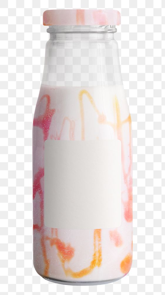 Caramel smoothie in a glass bottle with a label mockup