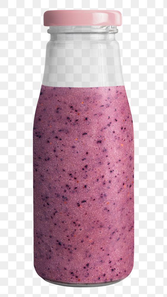 Fresh blueberry smoothie in a bottle mockup 
