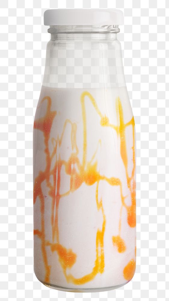 Caramel smoothie in a glass bottle mockup 