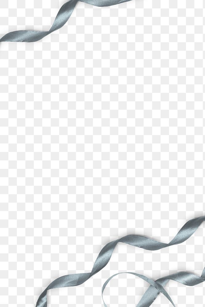 Silver ribbons border png transparent background