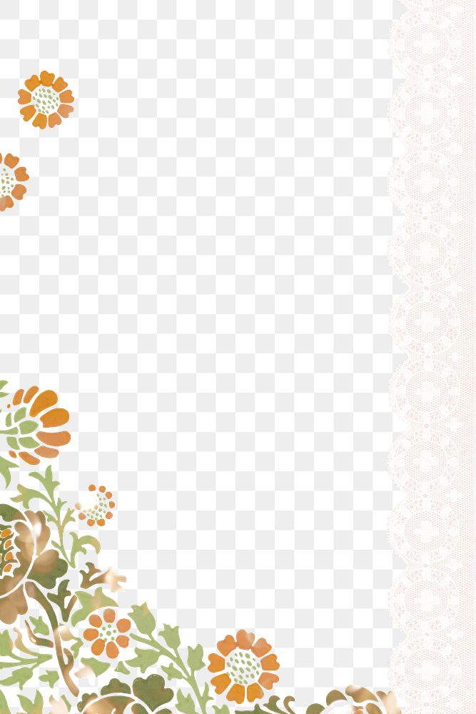 PNG flower ornament side frame | Free PNG - rawpixel