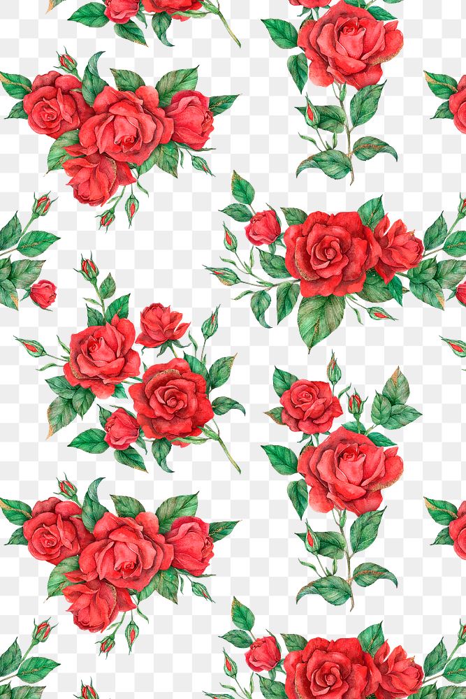 Red rose pattern png transparent | Premium PNG - rawpixel