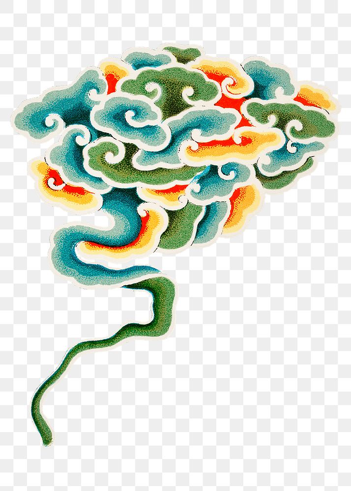 Chinese art png cloud sticker decorative ornament