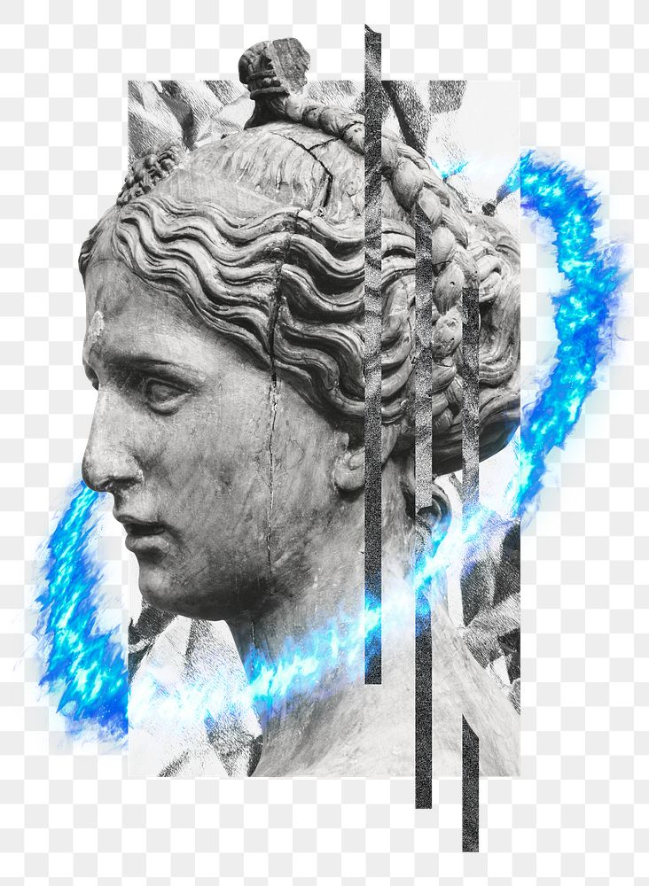 Png Ancient Greek woman head sculpture