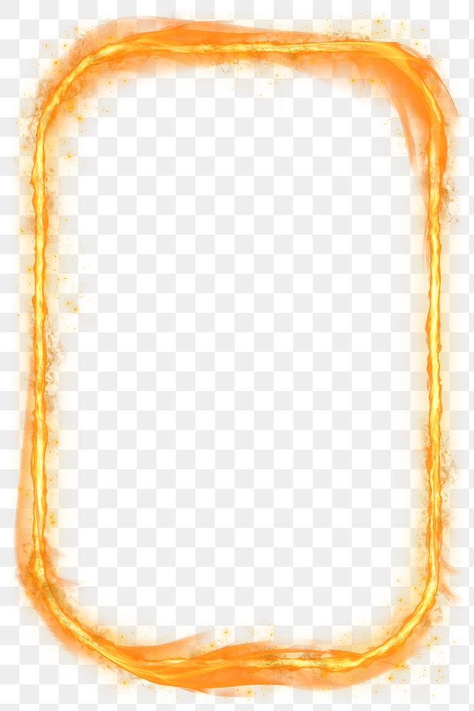 Png orange rounded rectangle fire frame