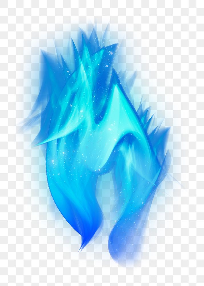 Png retro blue fire flame graphic