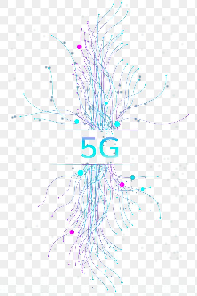 Technology particle dots png 5G digital corporate 
