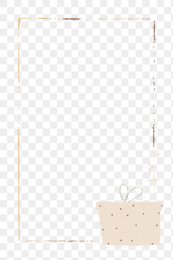 Festive gift box frame png transparent background
