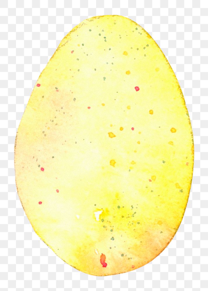 Png yellow Easter egg design element watercolor illustration
