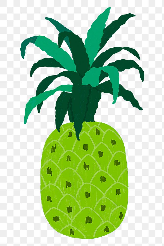 Green pineapple png sticker tropical illustration