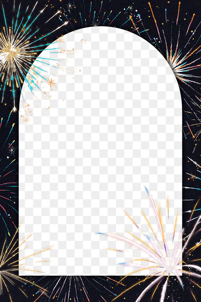 Fireworks frame png on black background