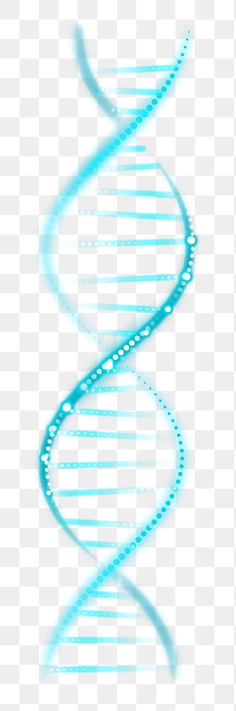 DNA genetic biotechnology science png blue neon graphic