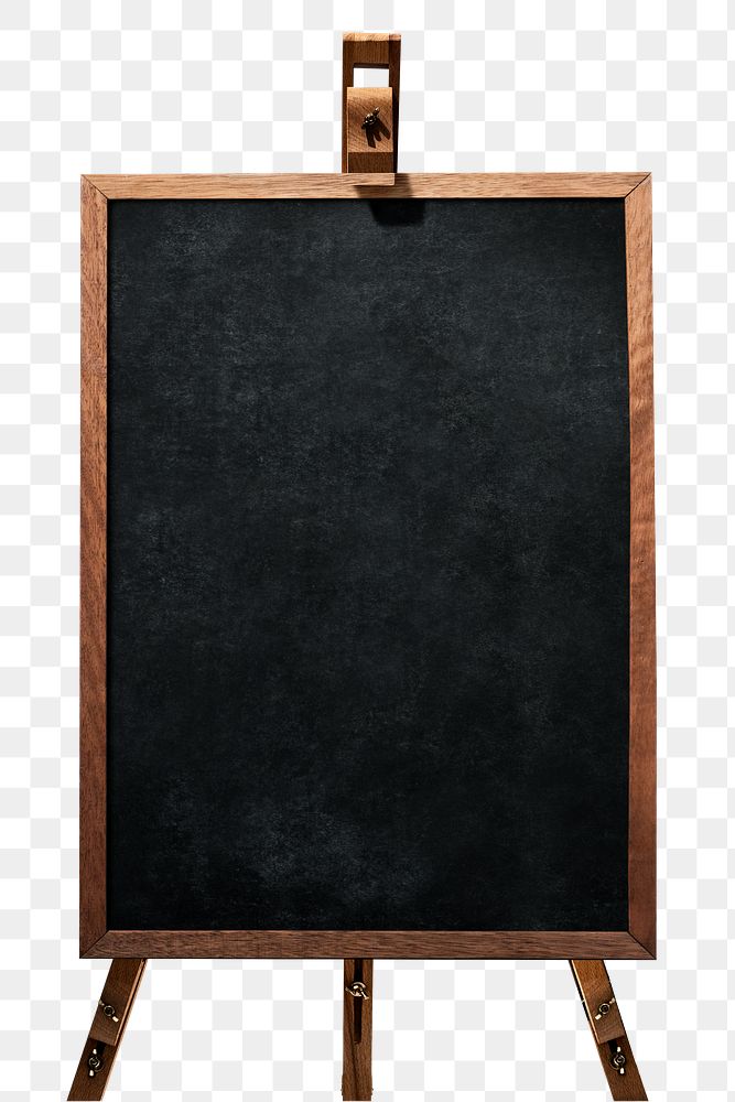 Signboard mockup png with wooden stand