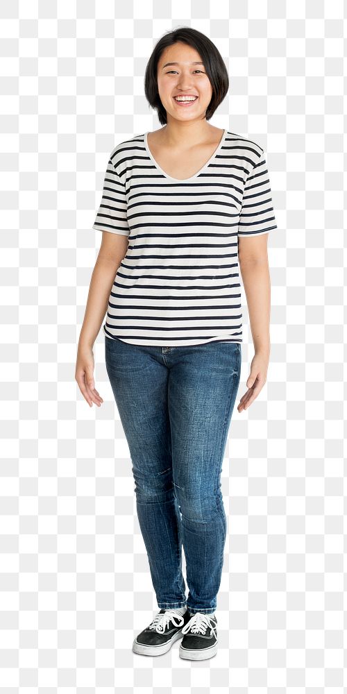Young casual cheerful woman transparent png