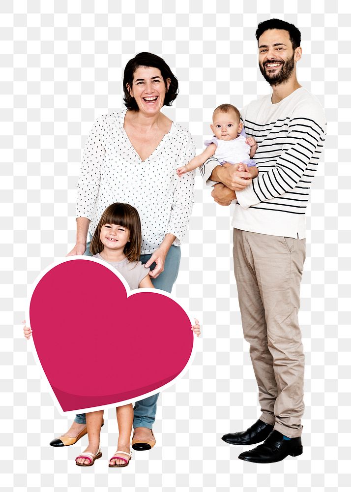 Happy family png sticker, love and support, transparent background