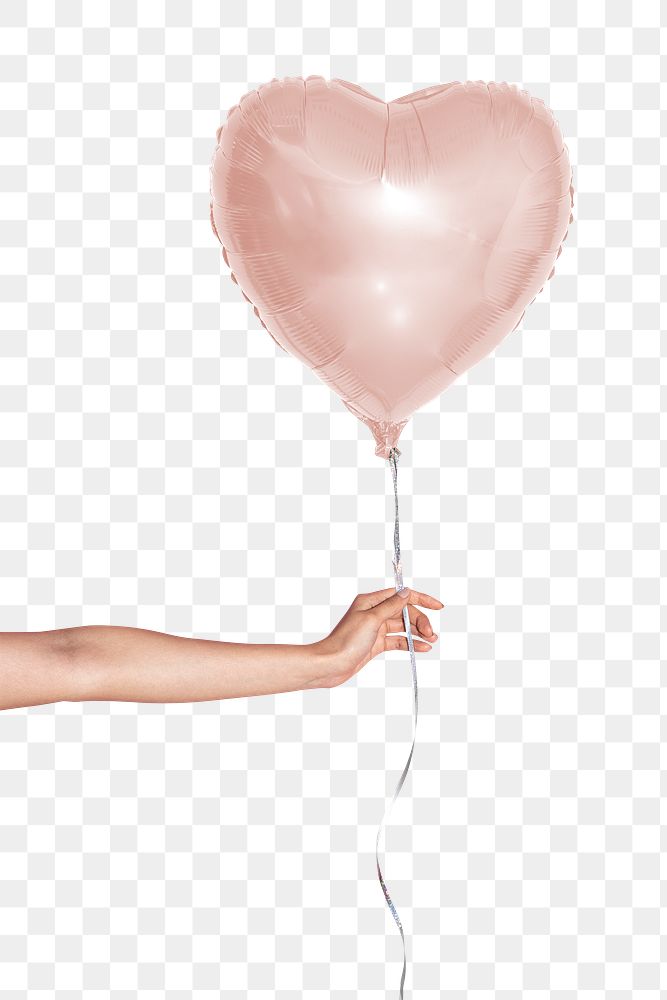 Pink heart balloon transparent png 