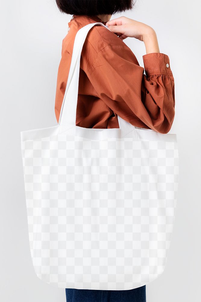 Woman with a tote bag transparent png