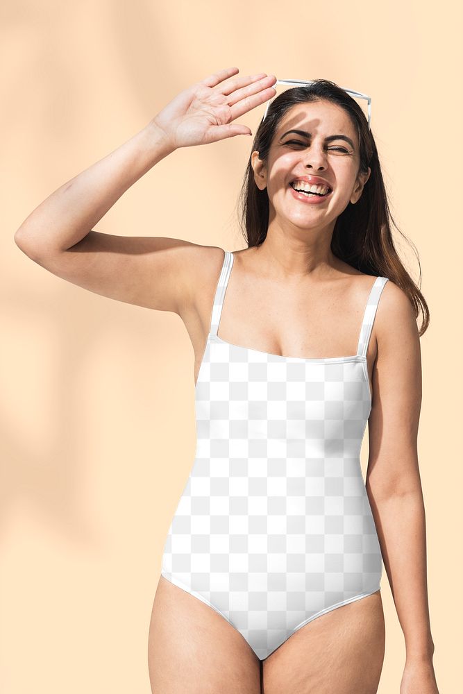Png one piece mockup women's swimwear