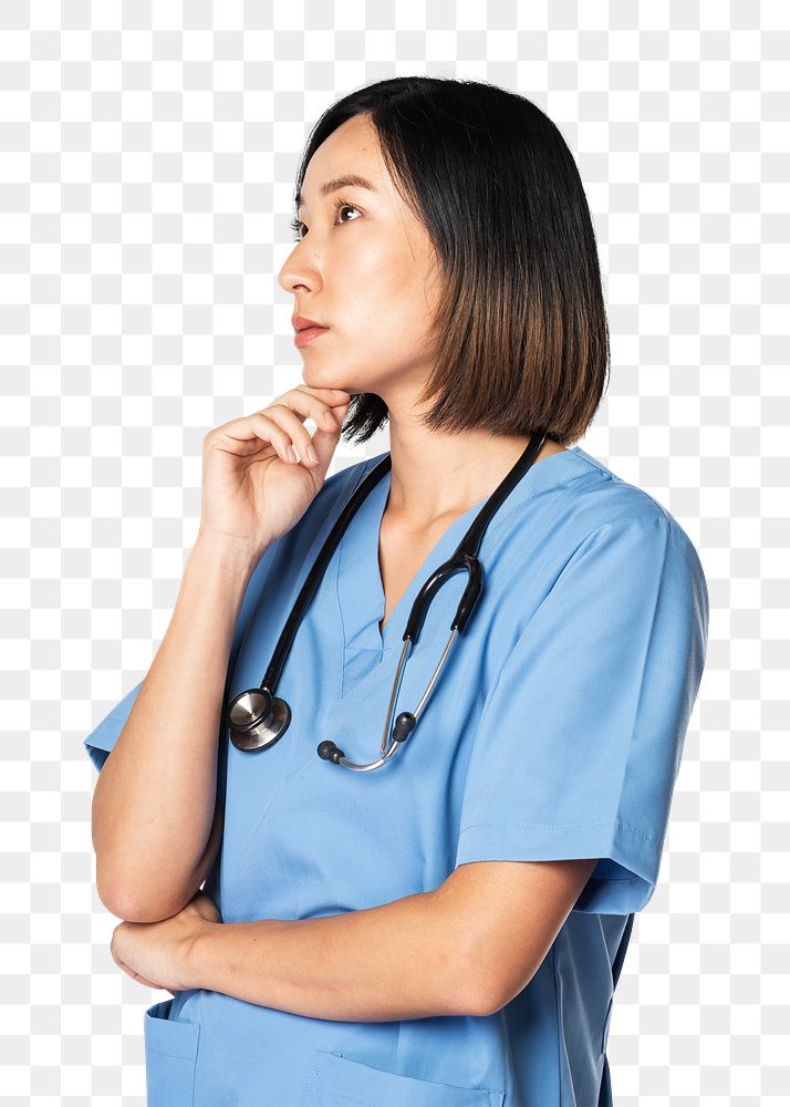 Doctor png in blue medical uniform
