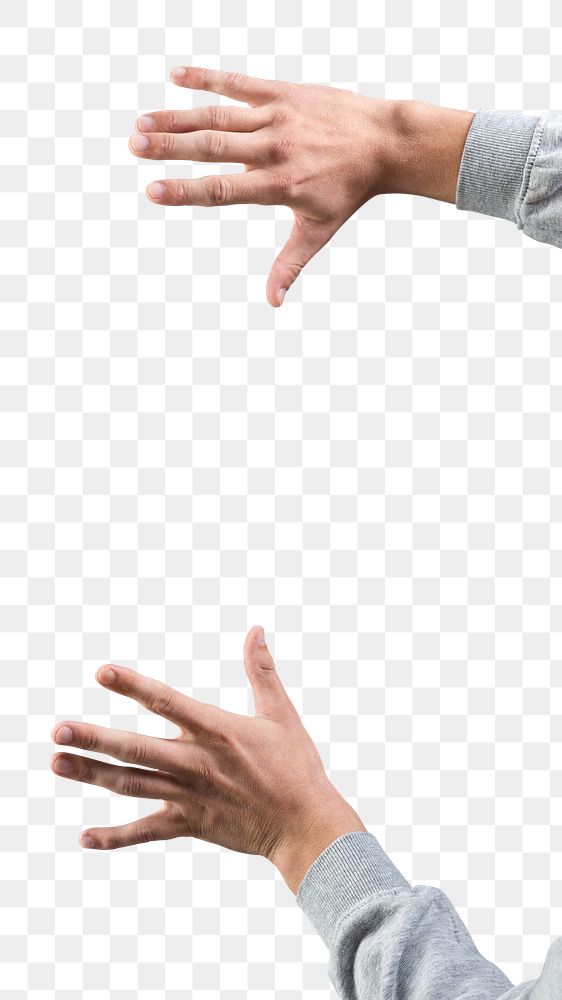 Hands holding something mockup png
