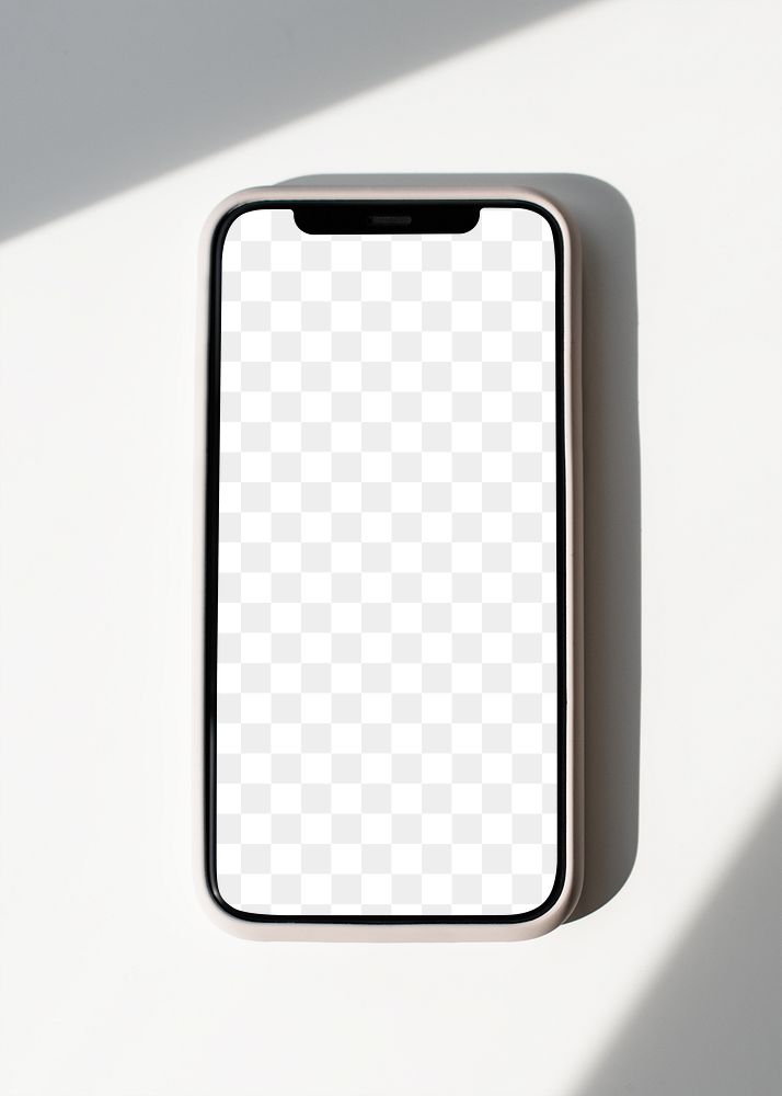 Smartphone png screen mockup with shadow