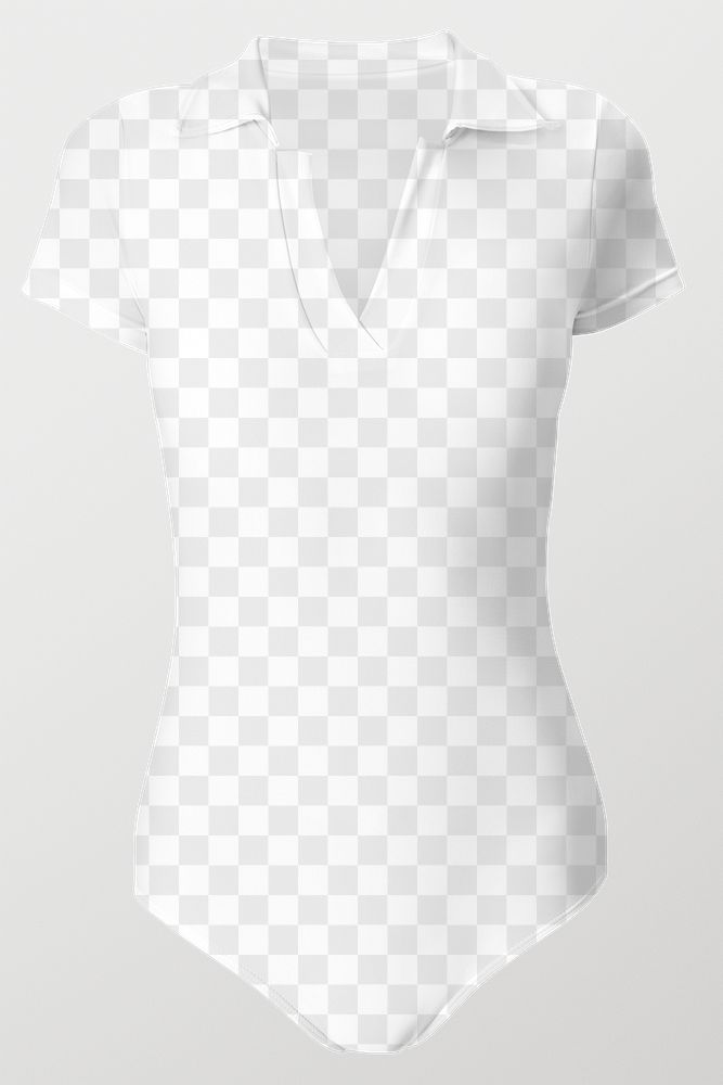 Png women's white bodysuit mockup